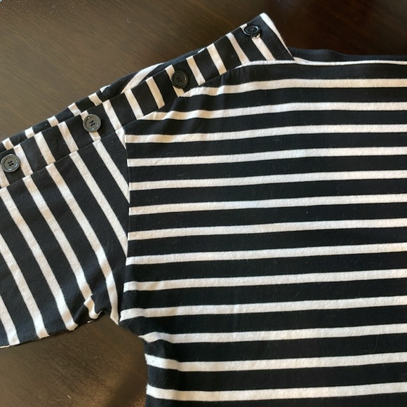 Zara Striped Boatneck Button Arm Top - Picture 9 of 9